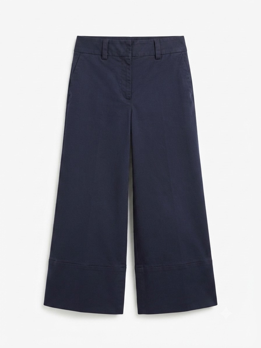 J. Crew Navy Wide-Leg Crop Trousers